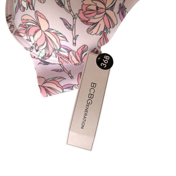 NWT BCBGeneration Color Outline Floral Push Up‎ Bra Pink Size 36B - Picture 2 of 6